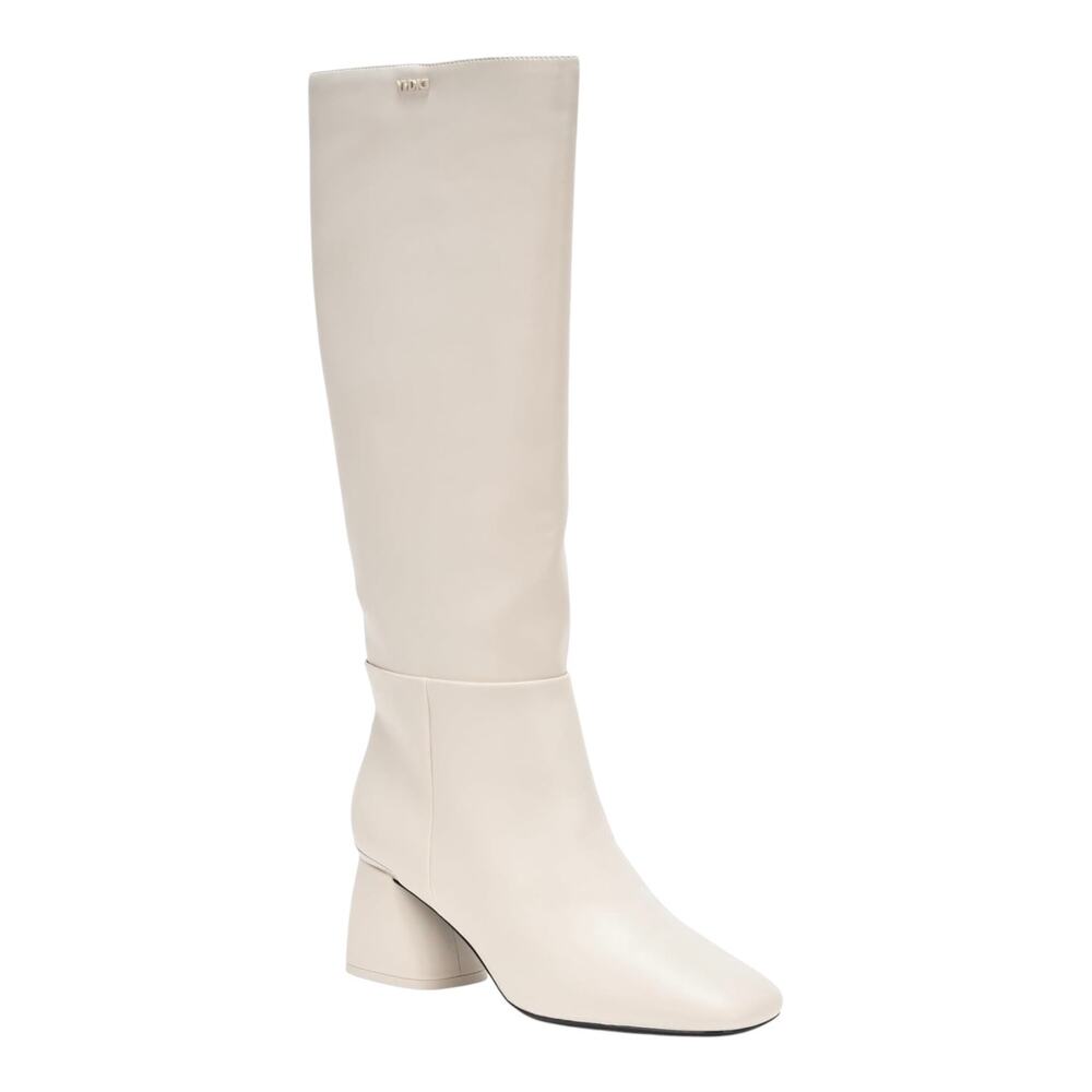 Dkny Cream Knee-High Block Heel Boots